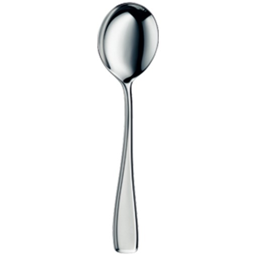 Round bowl soup spoon Solid silverplated