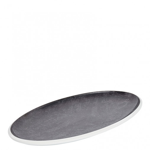 SYNERGY Platter oval 33 x 22 cm Dark Rock