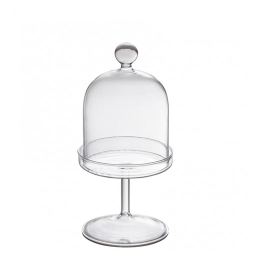 Cloche Glas on stand h 21 cm 