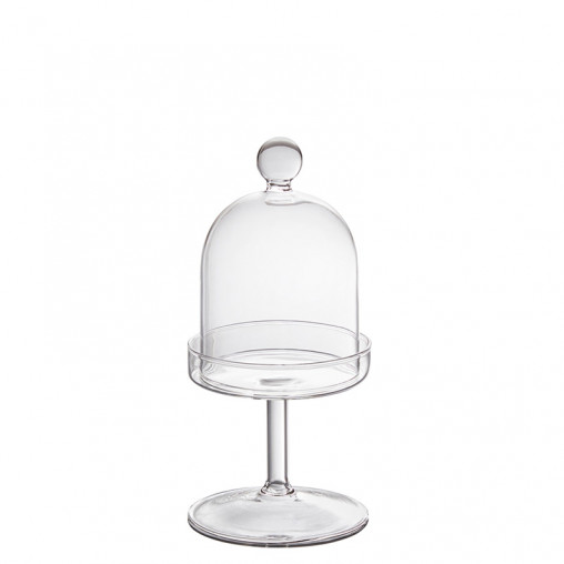 Cloche Glas on stand h 17 cm 