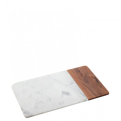 Board rectangular marble/wood 30,5x18,4x1,5 cm