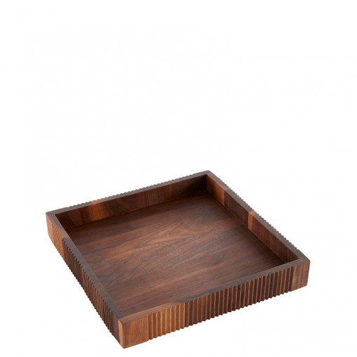 Tray wood (walnut) square 25x25x4 cm 