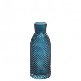 Vase glass dark blue h 30,5 cm 